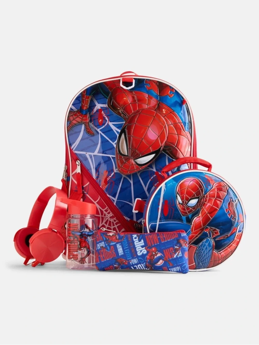 Spider-Man Red & Blue Kids Backpack Set W5